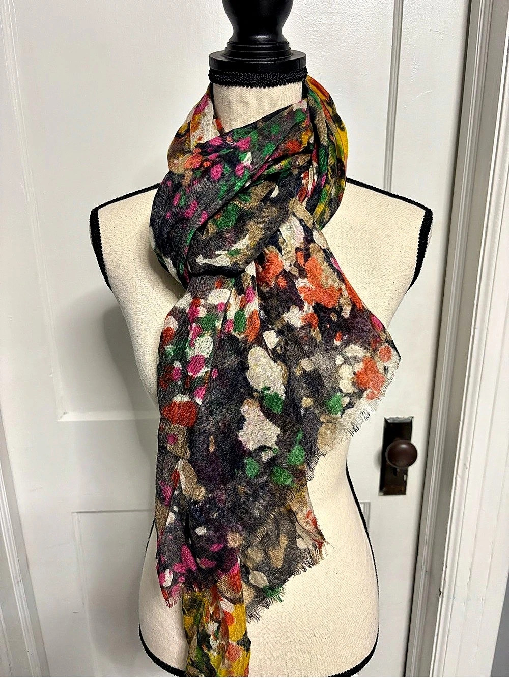 Simply Vera Wang Floral Scarf in Black & Multicolor Like New